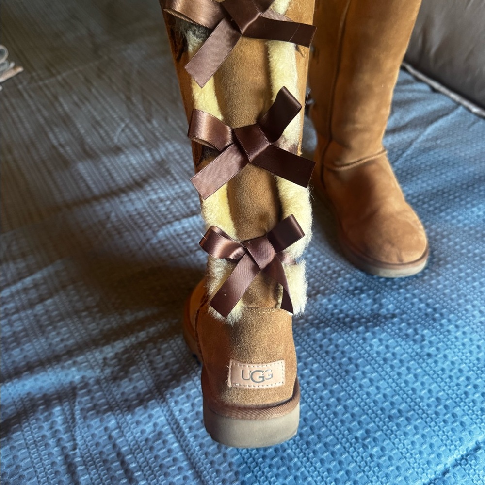 UGG Tan Boots with Brown Bows